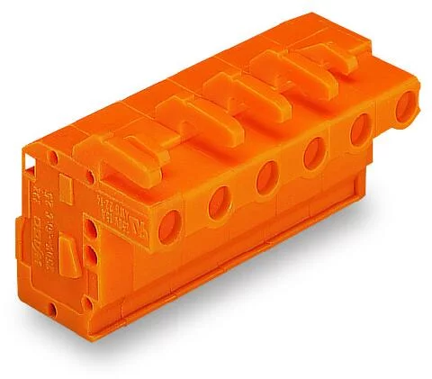 732-125/026-000 - 1-conductor female connector, angled; CAGE CLAMP®; 2.5 mm²; Pin spacing 7.62 mm; 5-pole; 2,50 mm²; orange
