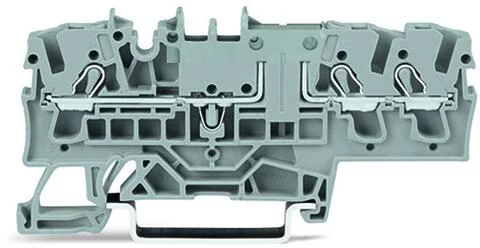 2002-1701 - TOPJOB®S feedthrough terminal block; same profile as other 2002-17xx terminal blocks; rail mount; 3-conductor; 5.2 mm wide; gray