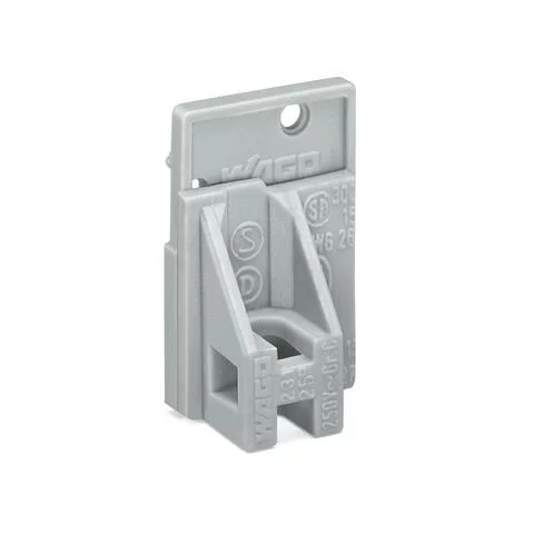 741-906 - End plate; snap-fit type; 1.5 mm thick; with fixing flange; gray