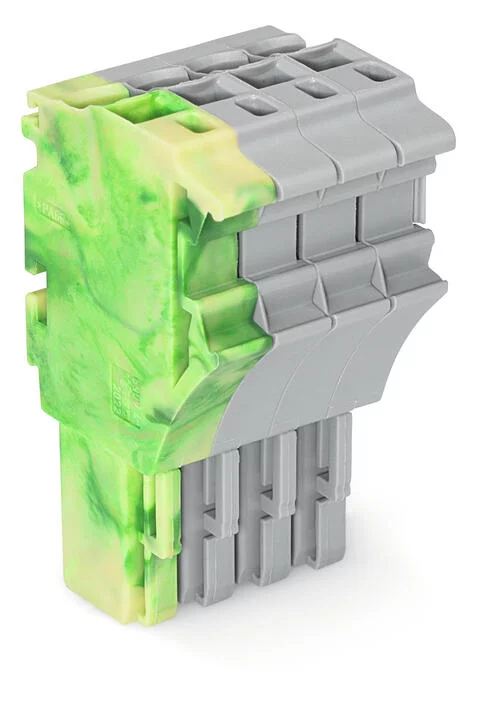 2022-104/000-037 - 1-conductor female connector; Push-in CAGE CLAMP®; 4 mm²; Pin spacing 5.2 mm; 4-pole; 4,00 mm²; gray