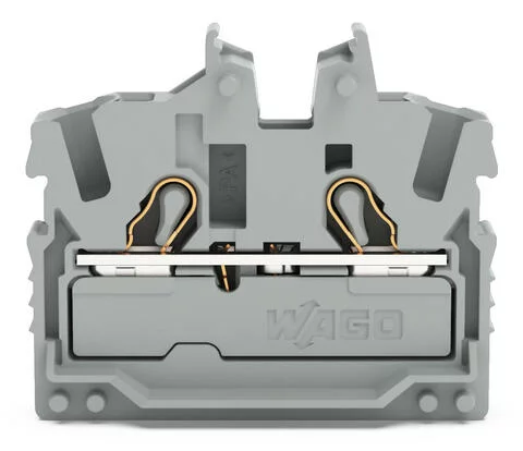 2052-321 - 2-conductor miniature through terminal block; with operating slots; 2.5 mm²; with test port; side and center marking; Center terminal block without snap-in mounting foot, without mounting flange; Push-in CAGE CLAMP®; 2,50 mm²; gray 2052-321 - 2-conductor miniature through terminal block; with operating slots; 2.5 mm²; with test port; side and center marking; Center terminal block without snap-in mounting foot, without mounting flange; Push-in CAGE CLAMP®; 2,50 mm²; gray