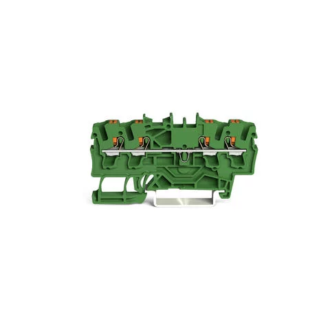 2202-1401/000-001 - TOPJOB® S feedthrough terminal block with Push-buttons; rail mount; 4-conductor; 5.2 mm wide; green