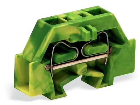 261-327 - Space-saving, 2-conductor end terminal block; without push-buttons; without protruding snap-in mounting foot; 1-pole; for terminal strips with snap-in mounting feet; 2.5 mm²; CAGE CLAMP®; 2,50 mm²; green-yellow