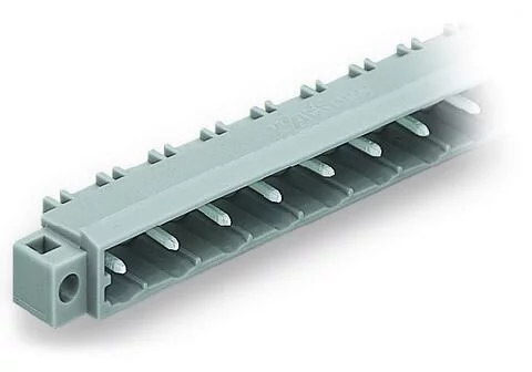 231-870/040-000 - THT male header; 1.2 x 1.2 mm solder pin; angled; clamping collar; Pin spacing 7.5 mm; 10-pole; gray