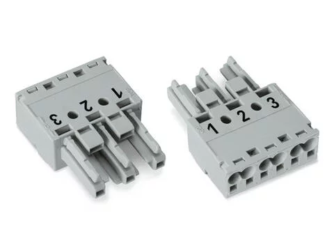 770-243 - Socket; 3-pole; Cod. B; 4,00 mm²; gray