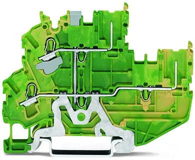 2022-2207 - 2-conductor/2-pin, double-deck carrier terminal block; 2-conductor/2-pin ground terminal block; 2.5 mm²; PE; internal commoning; for DIN-rail 35 x 15 and 35 x 7.5; Push-in CAGE CLAMP®; 2,50 mm²; green-yellow 2022-2207 - 2-conductor/2-pin, double-deck carrier terminal block; 2-conductor/2-pin ground terminal block; 2.5 mm²; PE; internal commoning; for DIN-rail 35 x 15 and 35 x 7.5; Push-in CAGE CLAMP®; 2,50 mm²; green-yellow