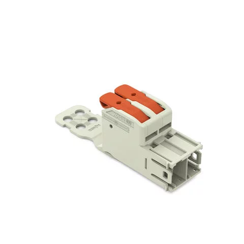 832-1202/332-000 - 1-conductor male connector; lever; Push-in CAGE CLAMP®; 16 mm²; Pin spacing 10.16 mm; 2-pole; 100% protected against mismating; Strain relief plate; Silver-plated contacts; 16,00 mm²; light gray 832-1202/332-000 - 1-conductor male connector; lever; Push-in CAGE CLAMP®; 16 mm²; Pin spacing 10.16 mm; 2-pole; 100% protected against mismating; Strain relief plate; Silver-plated contacts; 16,00 mm²; light gray