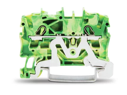 2002-1207 - TOPJOB®S ground terminal block; rail mount; 2-conductor; 5.2 mm wide; green-yellow