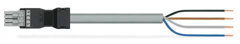 891-8994/105-103 - pre-assembled connecting cable; Eca; Socket/open-ended; 4-pole; Cod. B; Control cable 4 x 1.0 mm²; 1 m; 1,00 mm²; gray