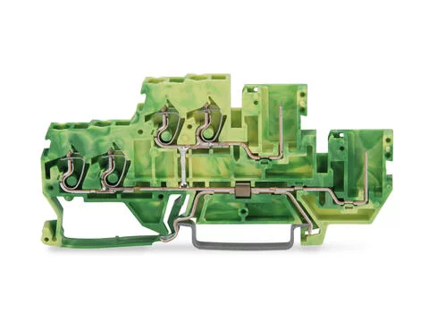 870-1137 - Double-deck terminal block; 4-conductor ground terminal block; 2.5 mm²; PE; without marker carrier; internal commoning; for DIN-rail 35 x 15 and 35 x 7.5; CAGE CLAMP®; 2,50 mm²; green-yellow