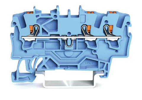 2201-1304 - TOPJOB®S feedthrough terminal block with Push-buttons; rail mount; 3-conductor; 4.2 mm wide; blue 2201-1304 - TOPJOB®S feedthrough terminal block with Push-buttons; rail mount; 3-conductor; 4.2 mm wide; blue