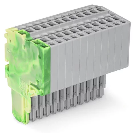2020-212/000-037 - 2-conductor female connector; Push-in CAGE CLAMP®; 1.5 mm²; Pin spacing 3.5 mm; 12-pole; 1,50 mm²; green-yellow/gray