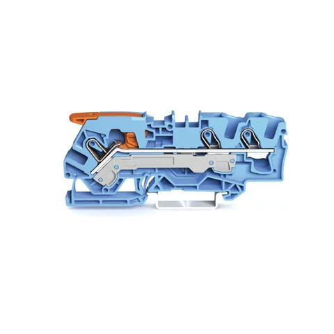 2106-1304 - TOPJOB®S feedthrough terminal block with Lever and Open Tool Slost; rail mount; 3-conductor; 7.5 mm wide; blue
