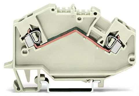 780-992 - Feedthrough terminal block; angled; rail mount; 2-conductor; suitable for Ex e II applications; 5 mm wide; light-gray
