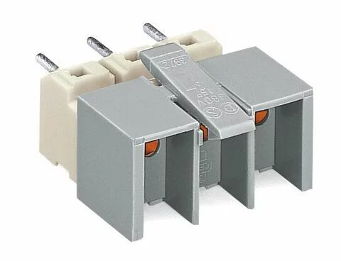 272-402/272-488 - Power supply connector; without ground contact; without push-buttons; without snap-in mounting feet; 2-pole; 2,50 mm²; white/gray