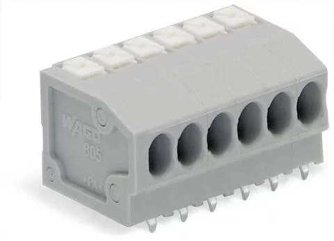 805-352 - PCB terminal block; push-button; 1.5 mm²; Pin spacing 3.5 mm; 2-pole; Push-in CAGE CLAMP®; 1,50 mm²; gray