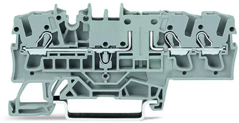 2002-1761 - Carrier terminal block; for disconnect; fuse or component plug; rail mount; 3-conductor; 5.2 mm wide; gray
