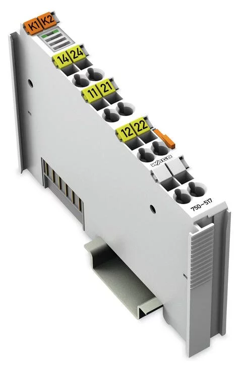 750-517 - 2-channel relay output; AC 250 V; 1 A; Potential-free; 2 changeover contacts