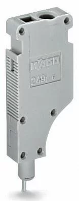 249-144 - L-type test plug module; modular; with spring-loaded contact pin; Center module; 2,50 mm²; gray