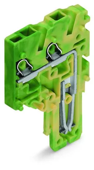 2020-287 - End module for 2-conductor female connector; Push-in CAGE CLAMP®; 1.5 mm²; Pin spacing 3.5 mm; 1-pole; 1,50 mm²; green-yellow