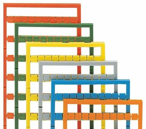 264-901/000-012 - Mini-WSB marking card; as card; MARKED; U, , V, , W, , N, , PE; not stretchable; Horizontal marking; snap-on type; orange