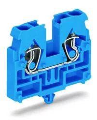 869-314 - 2-conductor terminal block; without push-buttons; suitable for Ex i applications; with snap-in mounting foot; 1-pole; for plate thickness 0.6 - 1.2 mm; Fixing hole 3.5 mm Ø; 2.5 mm²; CAGE CLAMP®; 2,50 mm²; blue