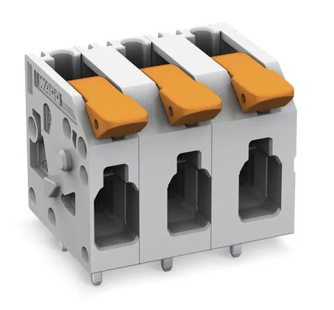 2604-1305 - PCB terminal block; Push-in CAGE CLAMP with operating lever; AWG 24 - 12; Pin spacing 7.5 mm; 5-pole; side entry; gray