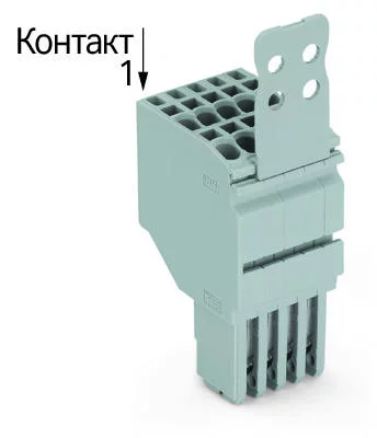 2020-212/135-000 - 2-conductor female connector; Push-in CAGE CLAMP®; 1.5 mm²; Pin spacing 3.5 mm; 12-pole; Strain relief plate; 1,50 mm²; gray
