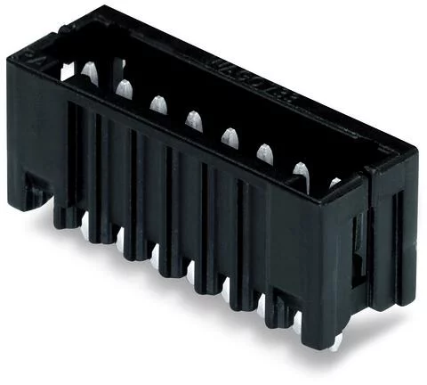 733-337/105-604 - THR male header; 0.8 x 0.8 mm solder pin; straight; 100% protected against mismating; Pin spacing 2.5 mm; 7-pole; black