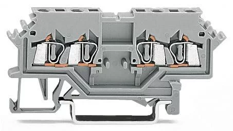 279-626 - Double potential terminal block; 1.5 mm²; lateral marker slots; for DIN-rail 35 x 15 and 35 x 7.5; CAGE CLAMP®; 1,50 mm²; gray