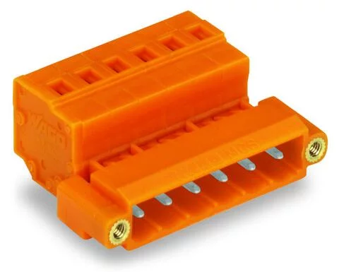 231-640/109-000 - Male connector; 10-pole; Pin spacing 5.08 mm ; threaded flange; orange