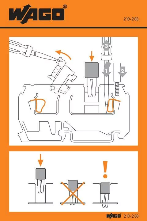 210-283 - Stickers for operating instructions; for disconnect terminal blocks; 280 Series