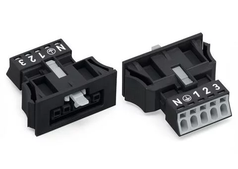 890-705 - WINSTA® through-panel socket (female); MINI; snap-in; N/G/1/2/3 marking; 5-pole; black 890-705 - WINSTA® through-panel socket (female); MINI; snap-in; N/G/1/2/3 marking; 5-pole; black