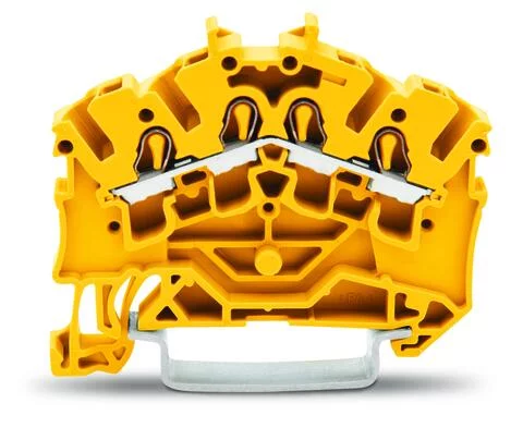 2002-6406 - TOPJOB®S feedthrough terminal block; angled profile; rail mount; 4-conductor; 5.2 mm wide; yellow