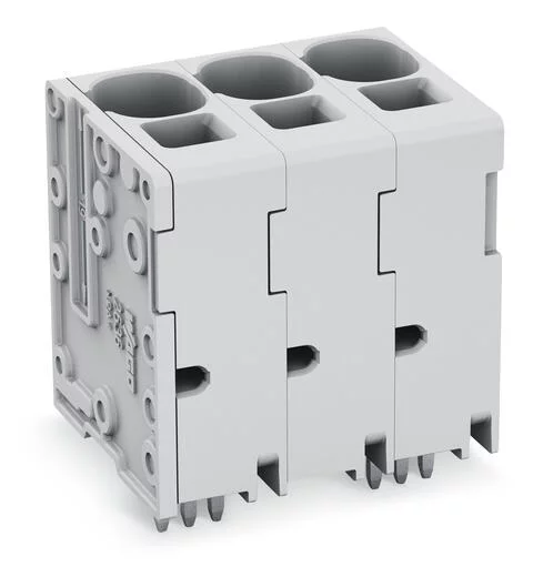 2636-3104/020-000 - PCB terminal block; Push-in CAGE CLAMP; AWG 18 - 4; Pin spacing 10 mm; W pinning; 4-pole; top entry; gray