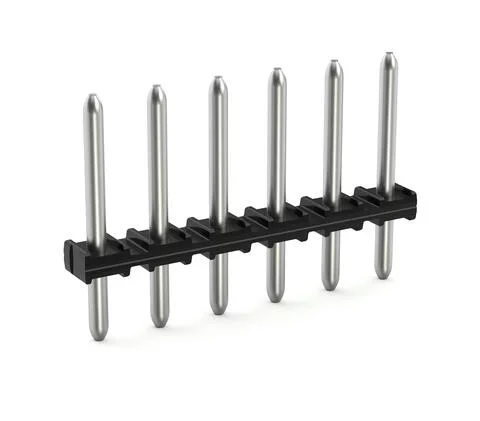 2091-1708/200-000 - THR male header; 1.0 mm Ø solder pin; straight; Pin spacing 3.5 mm; 8-pole; black