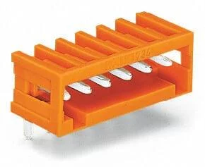 734-280 - THT male header; 1.0 x 1.0 mm solder pin; angled; 100% protected against mismating; Pin spacing 3.81 mm; 20-pole; orange