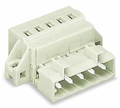 721-609/019-000 - 1-conductor male connector; CAGE CLAMP®; 2.5 mm²; Pin spacing 5 mm; 9-pole; 100% protected against mismating; clamping collar; 2,50 mm²; light gray