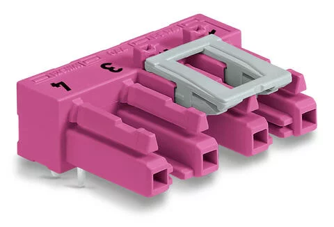 770-884/011-000 - Socket for PCBs; angled; 4-pole; Cod. B; pink 770-884/011-000 - Socket for PCBs; angled; 4-pole; Cod. B; pink