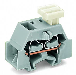 261-344/332-000 - 4-conductor terminal block; on one side with push-buttons; suitable for Ex i applications; with snap-in mounting foot; 1-pole; for plate thickness 0.6 - 1.2 mm; Fixing hole 3.5 mm Ø; 2.5 mm²; CAGE CLAMP®; 2,50 mm²; blue