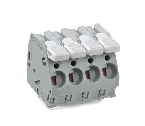 2706-108/000-009 - PCB terminal block; lever; 6 mm²; Pin spacing 7.5 mm; 8-pole; CAGE CLAMP®; 6,00 mm²; light gray