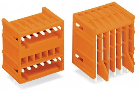 734-440/001-000 - THT double-deck male header; 1.0 x 1.0 mm solder pin; angled; 100% protected against mismating; Pin spacing 3.81 mm; 20-pole; orange