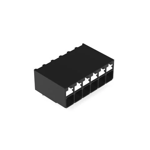 2086-1226/300-000 - THR PCB terminal block; push-button; 1.5 mm²; Pin spacing 3.5 mm; 6-pole; Push-in CAGE CLAMP®; Solder pin length 1.5 mm; 1,50 mm²; black