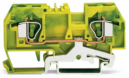 282-907 - 2-conductor ground terminal block; 6 mm²; center marking; for DIN-rail 35 x 15 and 35 x 7.5; CAGE CLAMP®; 6,00 mm²; green-yellow