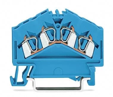 280-656 - 4-conductor through terminal block; 2.5 mm²; suitable for Ex i applications; center marking; for DIN-rail 35 x 15 and 35 x 7.5; CAGE CLAMP®; 2,50 mm²; blue