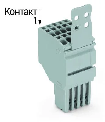 2020-213/135-000 - 2-conductor female connector; Push-in CAGE CLAMP®; 1.5 mm²; Pin spacing 3.5 mm; 13-pole; Strain relief plate; 1,50 mm²; gray