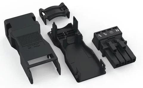 890-104 - Socket; with strain relief housing; 4-pole; Cod. A; 1,50 mm²; black