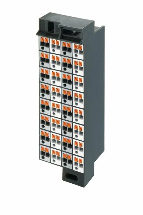 726-770 - Matrix patchboard; 32-pole; plain; Colors of modules: gray/white; for 19 racks; 1,50 mm²; dark gray