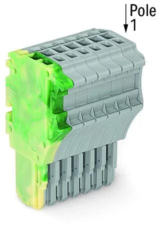 2020-108/000-037 - 1-conductor female connector; Push-in CAGE CLAMP®; 1.5 mm²; Pin spacing 3.5 mm; 8-pole; 1,50 mm²; green-yellow/gray