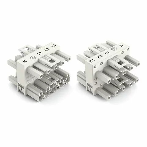 770-659 - 3-way distribution connector; 5-pole; Cod. A; 1 input; 3 outputs; white